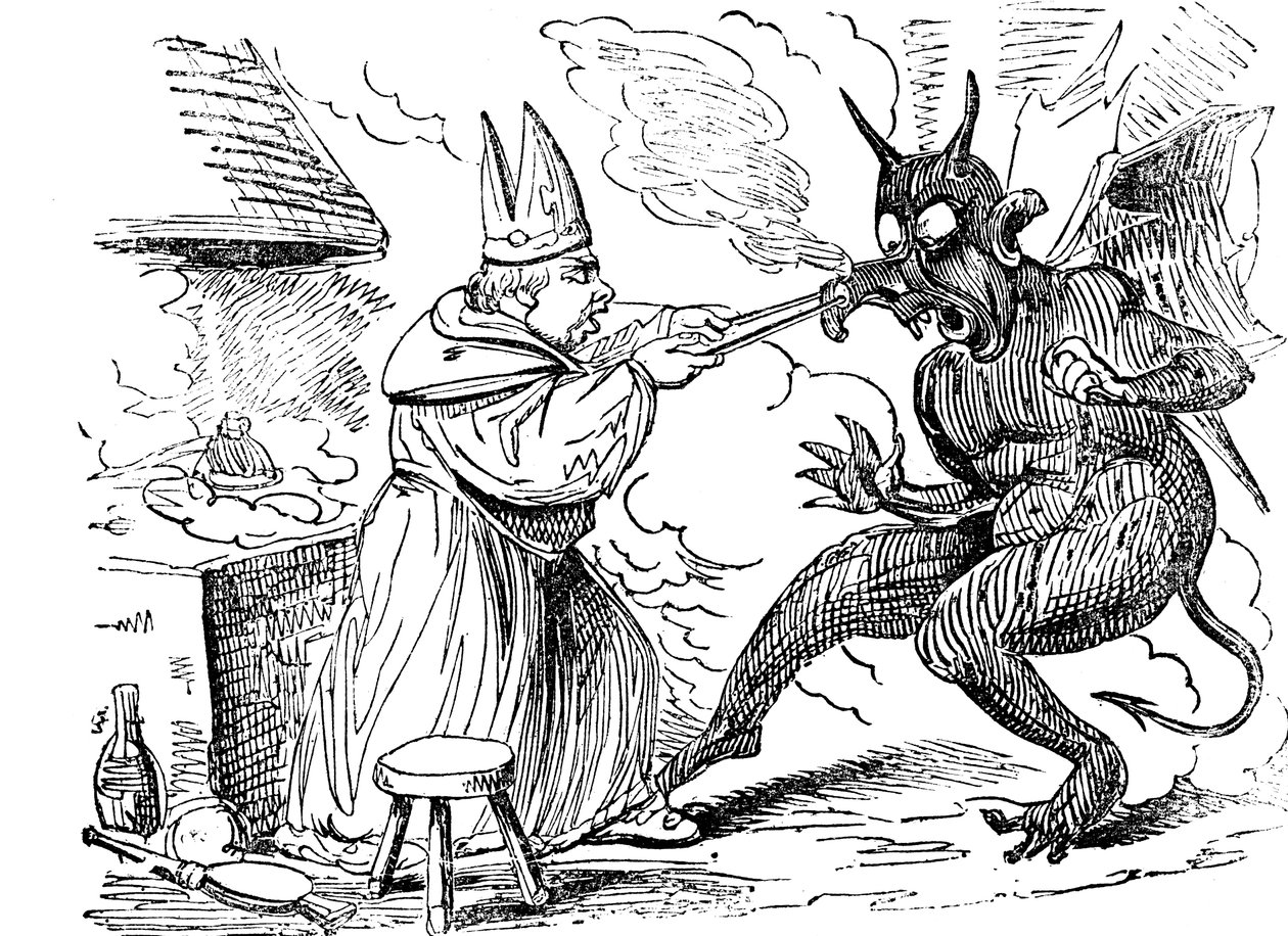 San Dunstan y el diablo, 1826 de Unbekannt