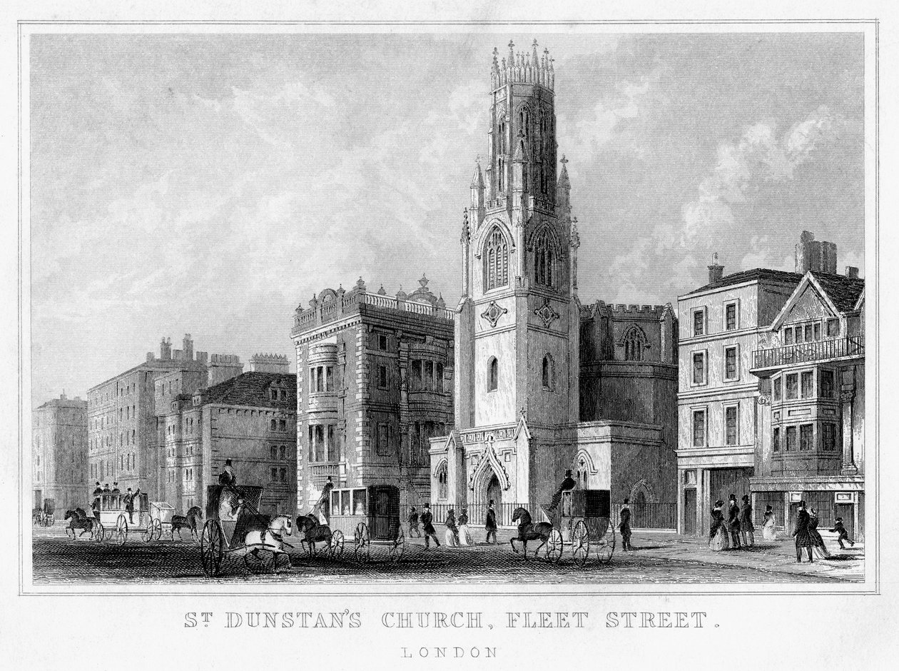 Iglesia de St Dunstans, Fleet Street, Ciudad de Londres, siglo XIX de Unbekannt