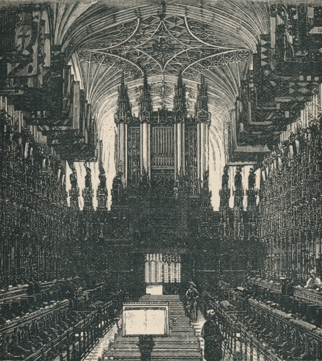Capilla de San Jorge: El Coro, mirando al oeste, 1895 de Unbekannt