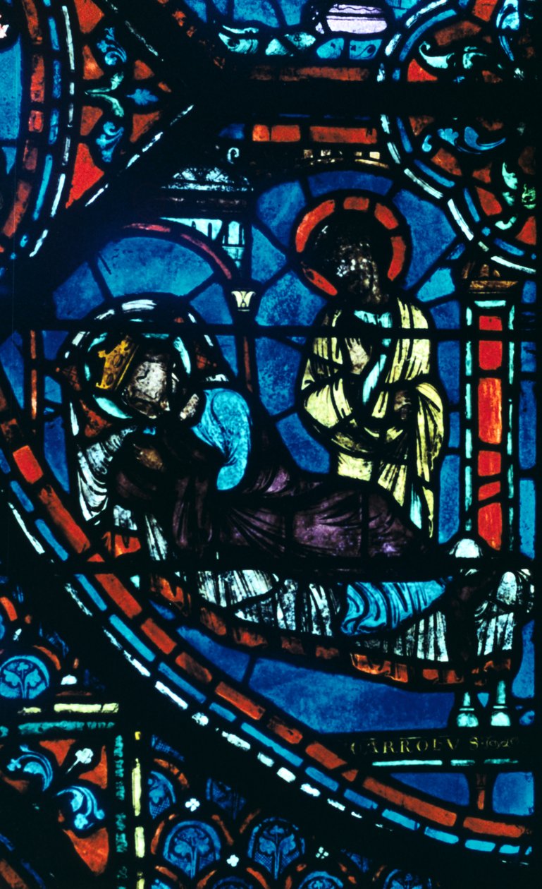 San Jaime aparece a Carlomagno en un sueño, vidriera, Catedral de Chartres, Francia, c. 1225 de Unbekannt