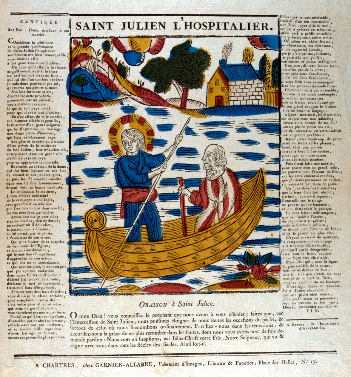 San Julián, patrón de los viajeros, siglo XIX de Unbekannt