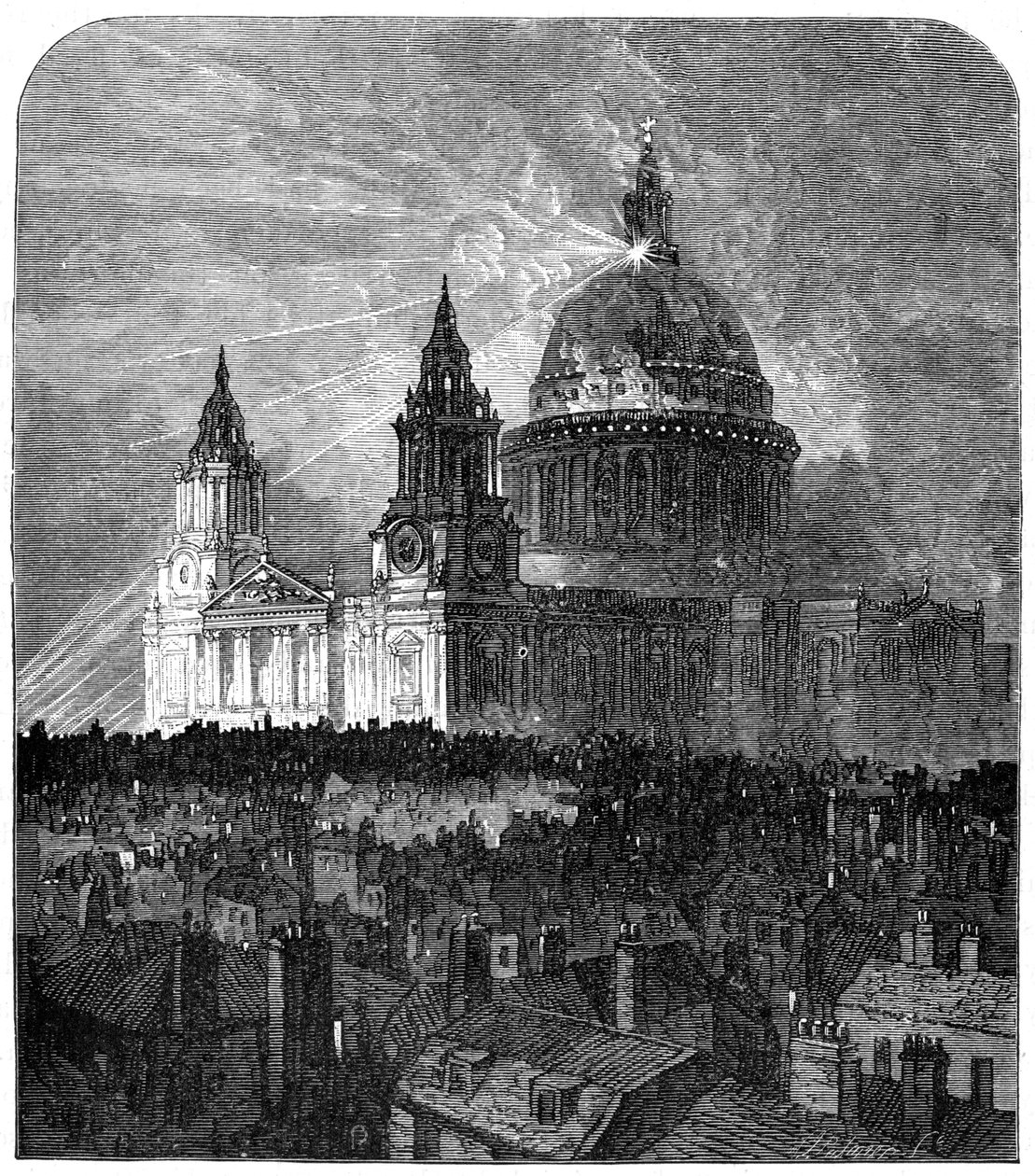 Catedral de San Pablo iluminada para el Día de Acción de Gracias, Londres, 1900 de Unbekannt