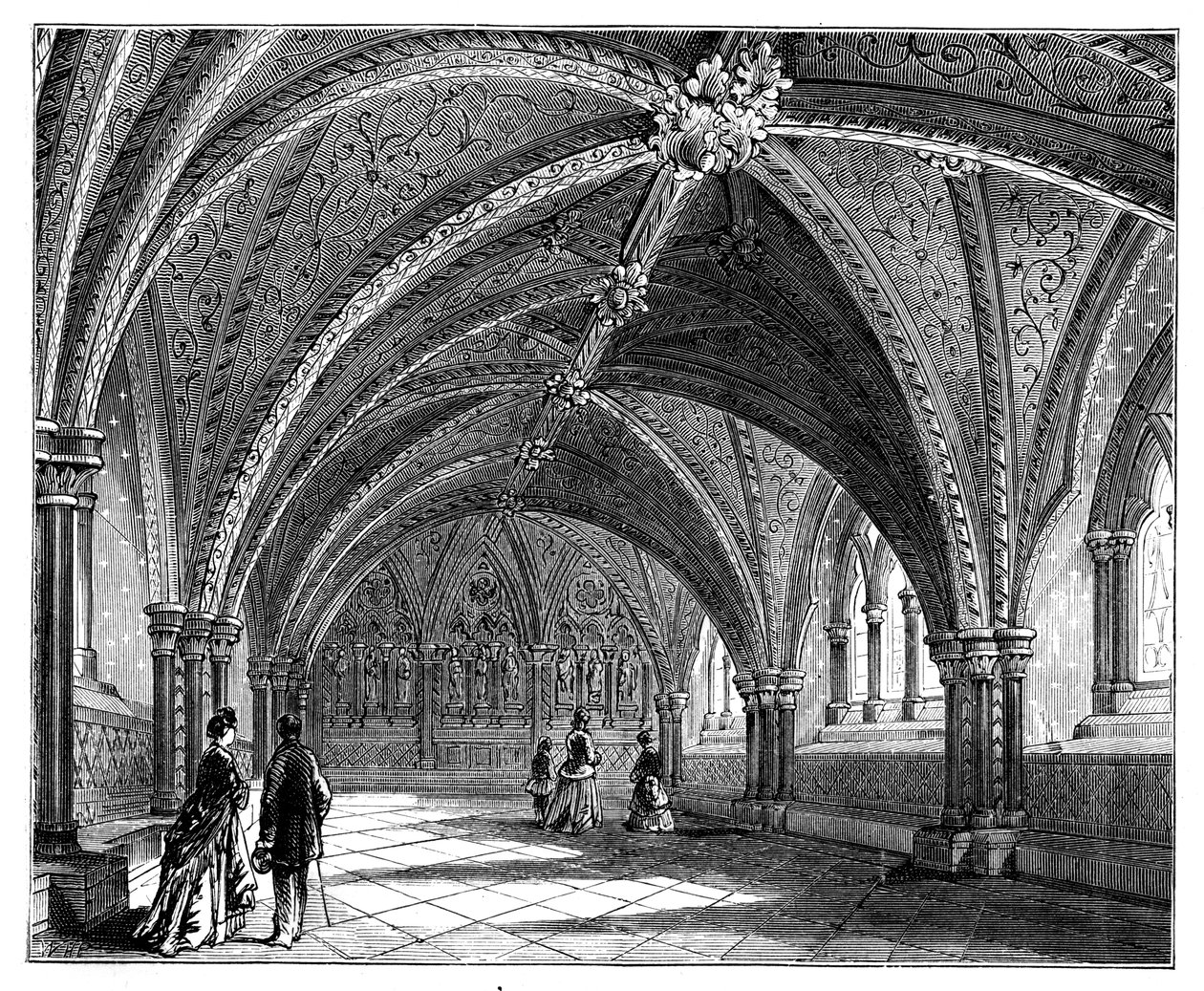 Cripta de San Esteban, Palacio de Westminster, Londres, c. 1888 de Unbekannt