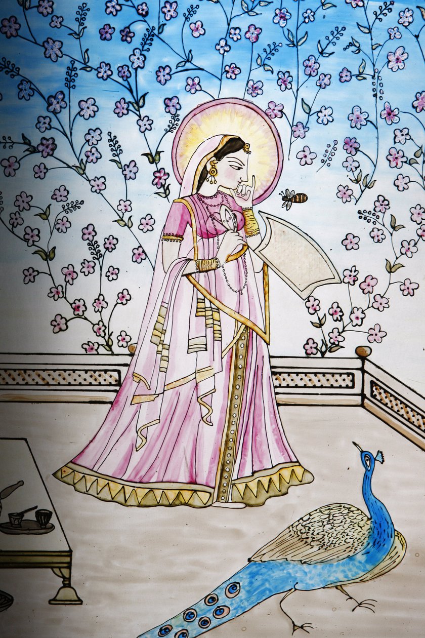 Vidriera en el templo Iskcon, Londres, Gran Bretaña de Unbekannt