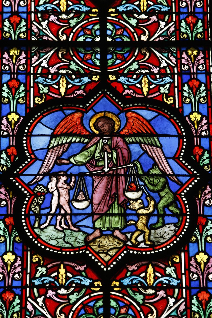 Vidriera en la catedral de Notre Dame de Bayeux, Bayeux, Francia de Unbekannt