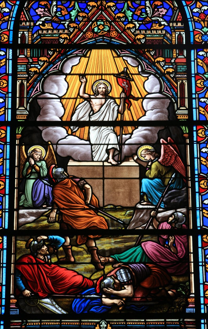 Vidriera: La Resurrección de Cristo, Douarnenez, Francia de Unbekannt
