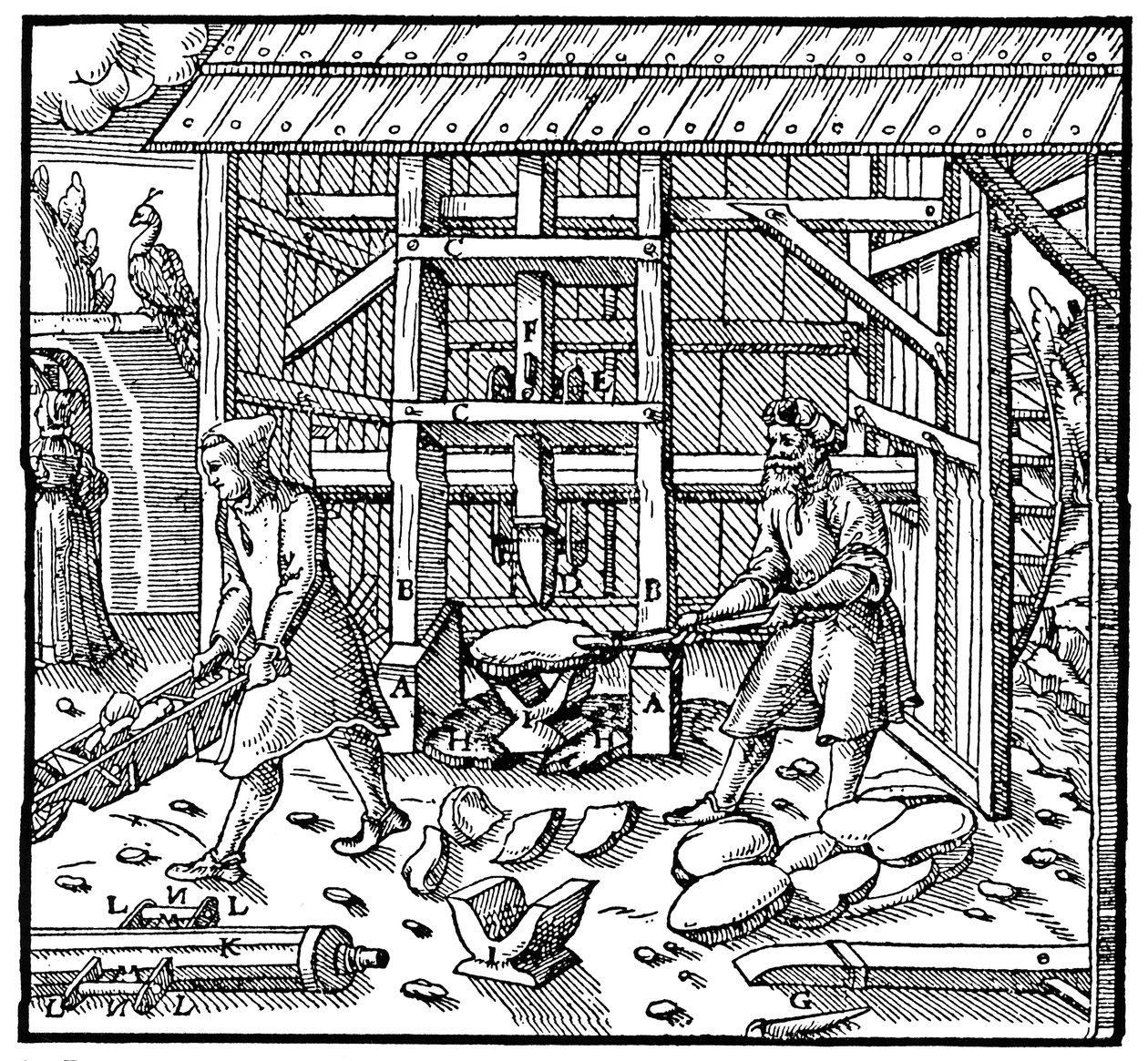 Sello para romper pasteles de copelación de cobre para un mayor refinamiento, 1556 de Unbekannt