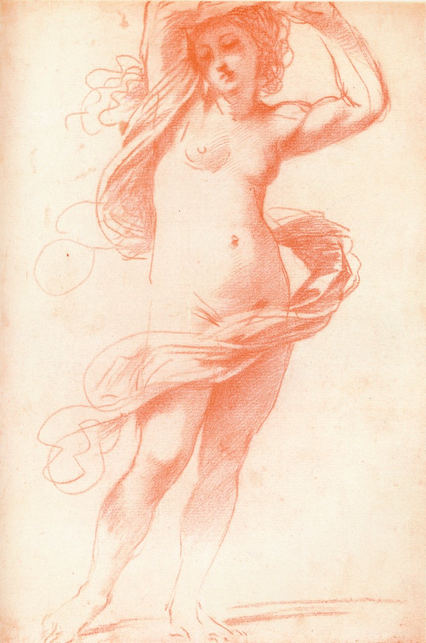 Desnudo femenino de pie, siglo XVII, 1925 de Unbekannt