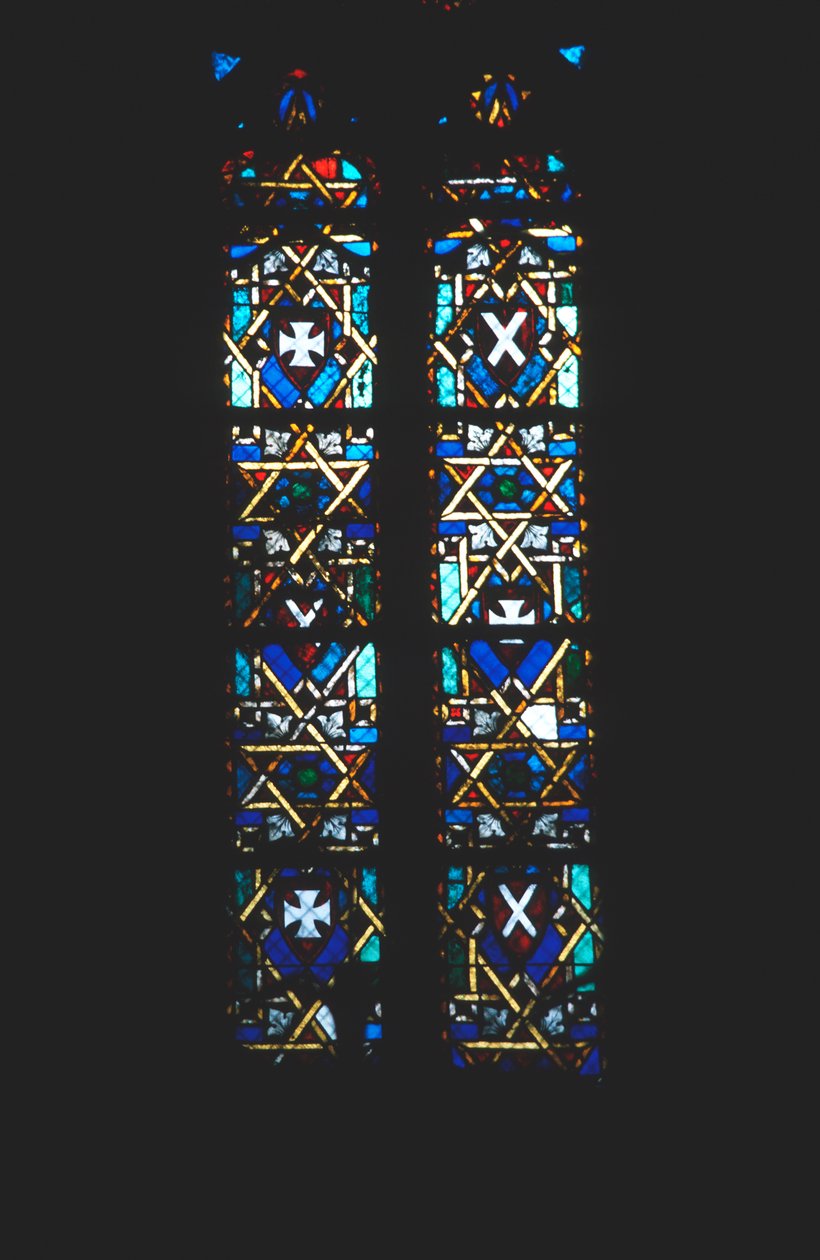 Estrella de David en ventana de iglesia de vidrio teñido, Barcelona, España de Unbekannt
