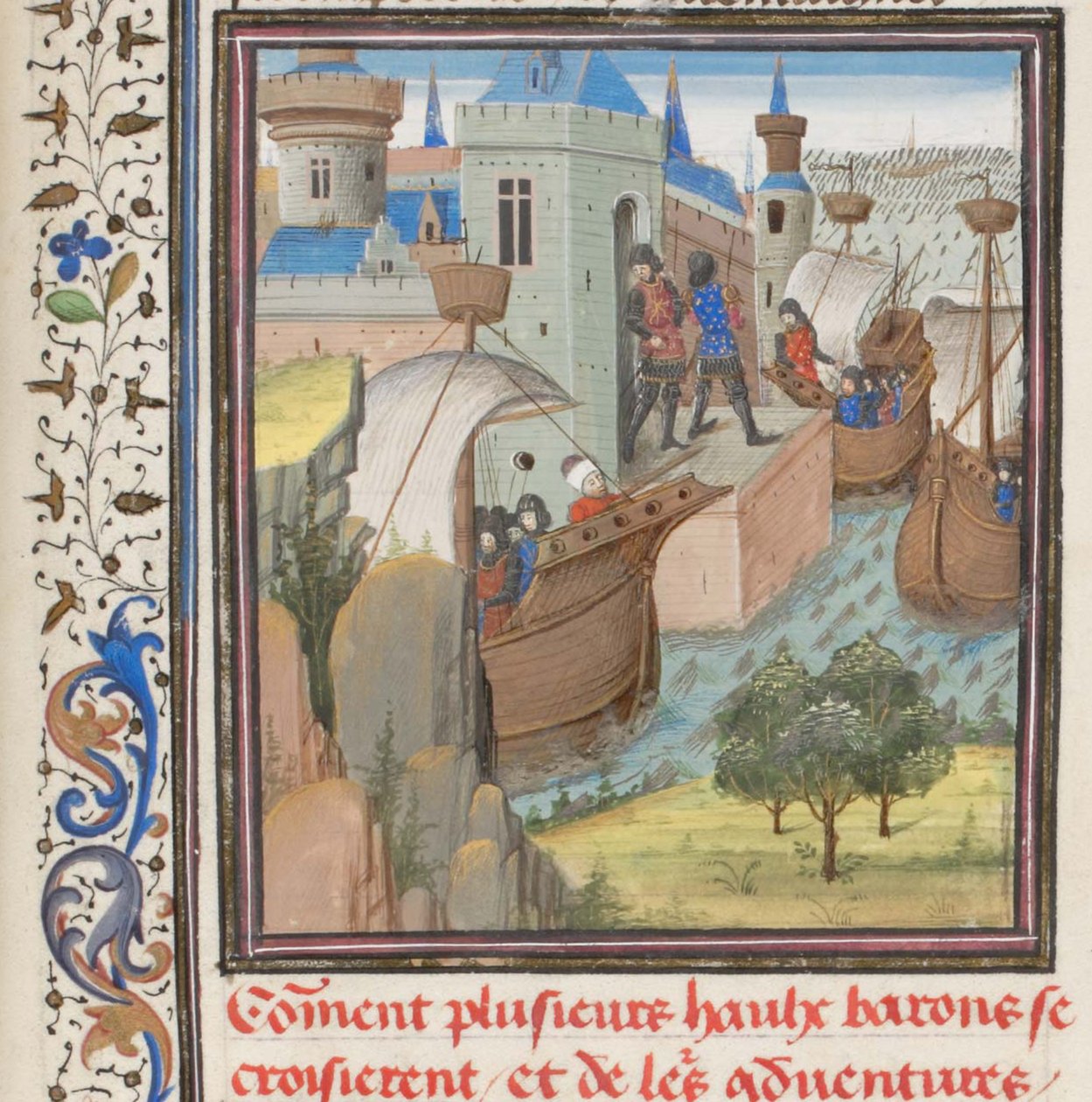 Inicio de la Cuarta Cruzada. Miniatura de la Historia de Guillermo de Tiro, 1460s de Unbekannt