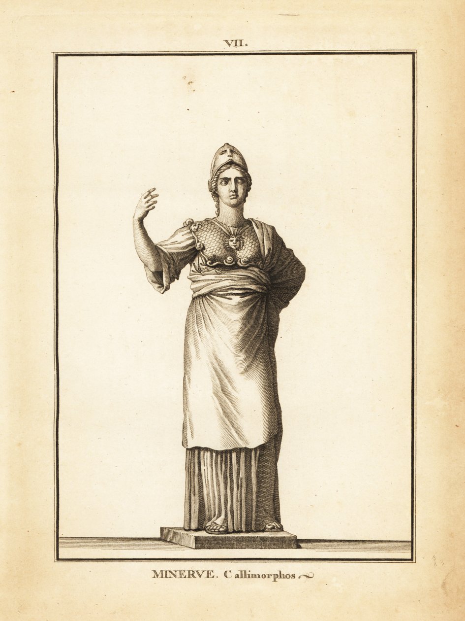 Estatua de la diosa romana Minerva Callimorphos, con casco de Unbekannt