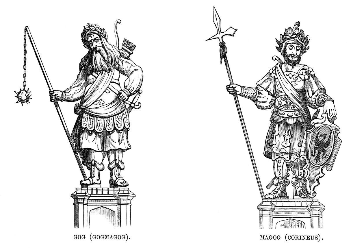 Estatuas de Gog y Magog Corineus, 1886 de Unbekannt