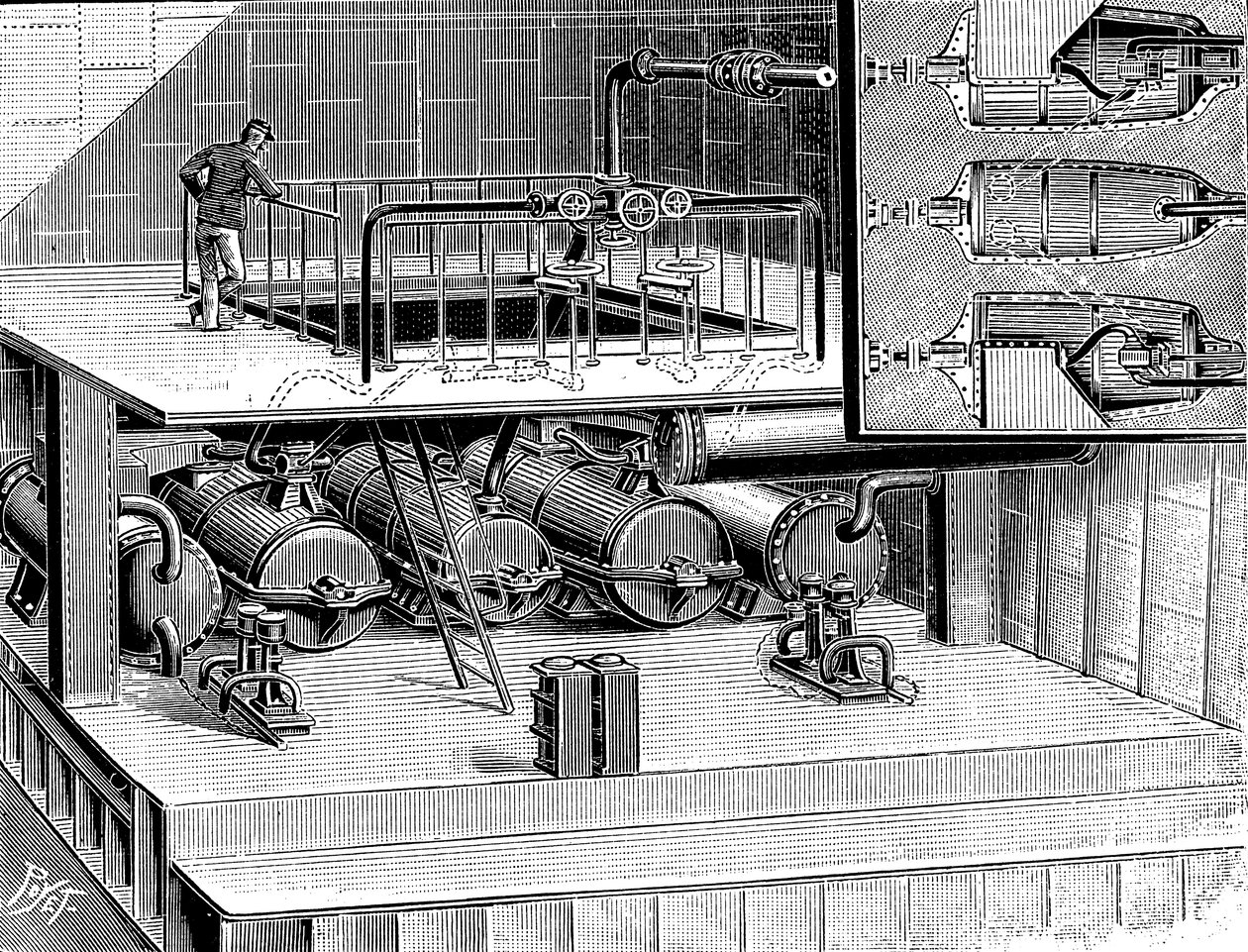 Turbinas de vapor instaladas en el barco de Dover Queen, 1904 de Unbekannt