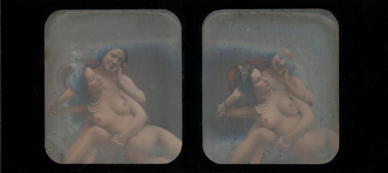 [Vista Estereográfica de Dos Mujeres Desnudas], 1840s de Unbekannt