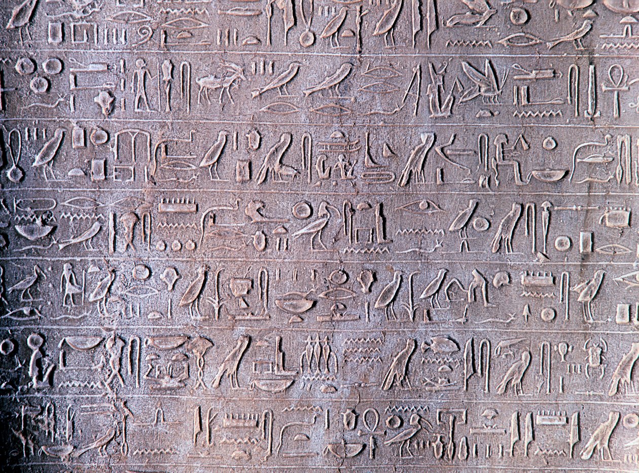 Jeroglíficos tallados en piedra de Tebas, Antiguo Egipto de Unbekannt