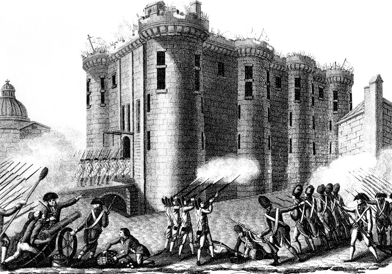 Asalto a la Bastilla por los parisinos liderados por la Guardia de Granaderos, 14 de julio de 1789 de Unbekannt