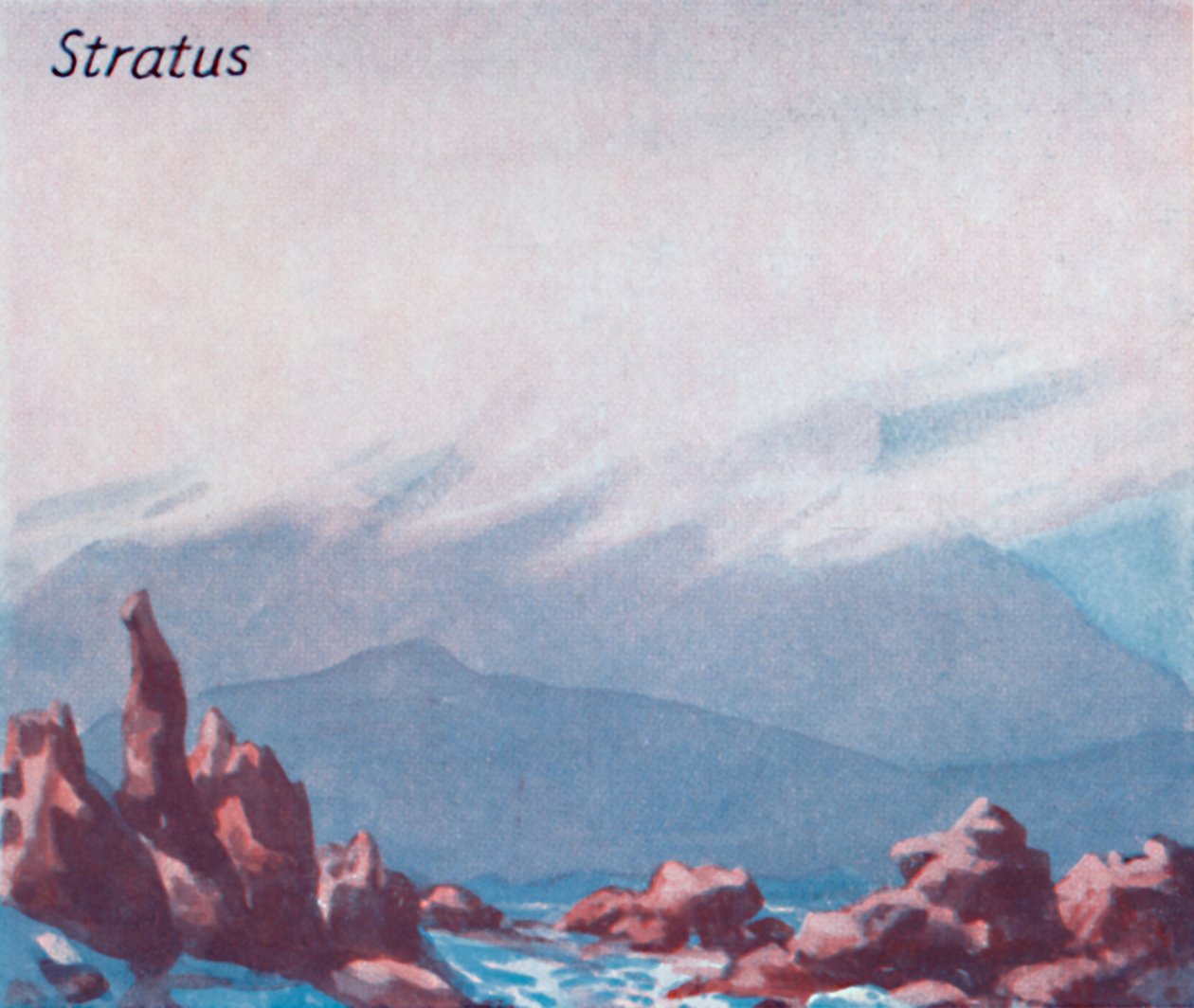 Stratus - Una docena de las principales formas de nubes en el cielo, 1935 de Unbekannt
