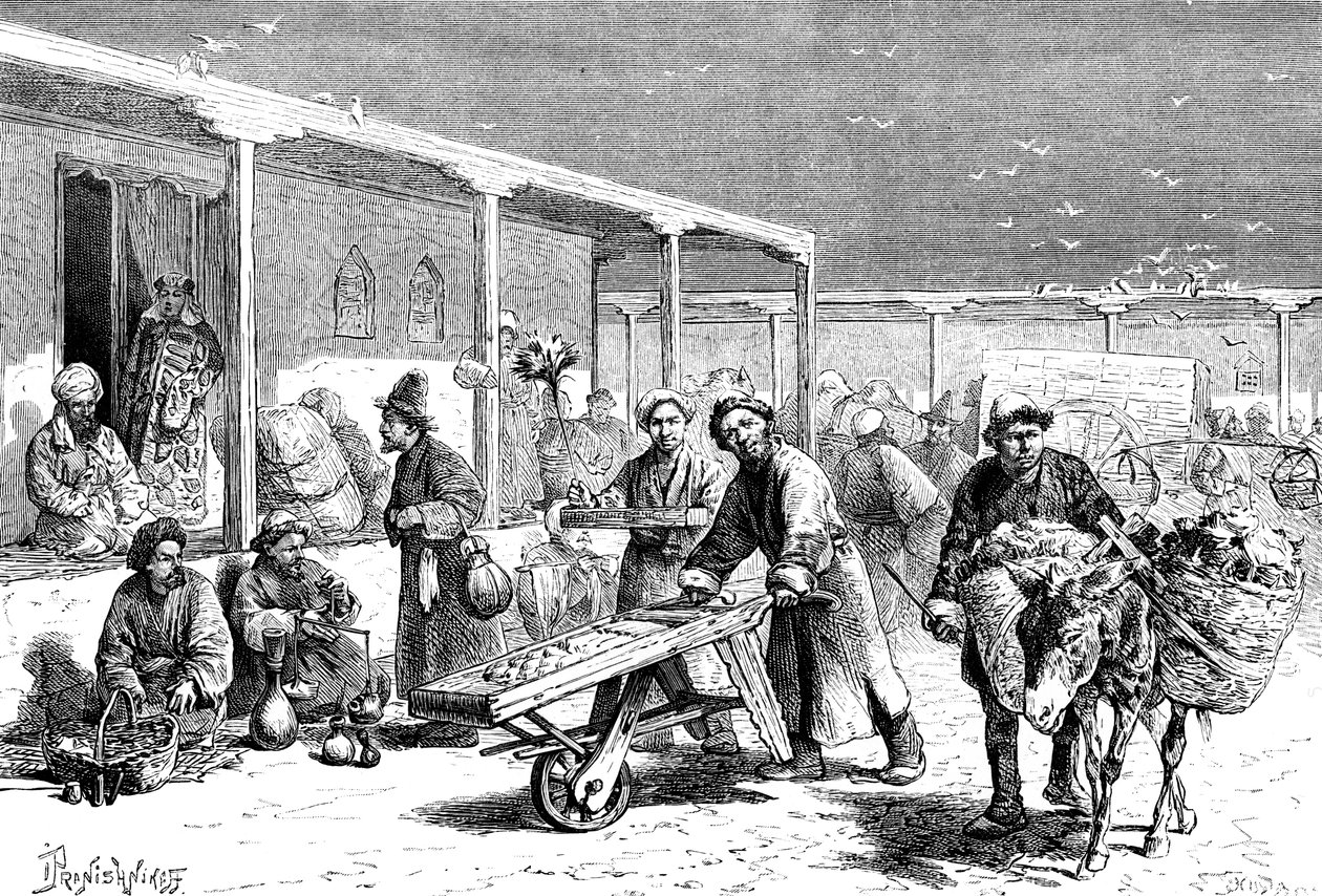 Escena callejera, Yarkand, c1890 de Unbekannt
