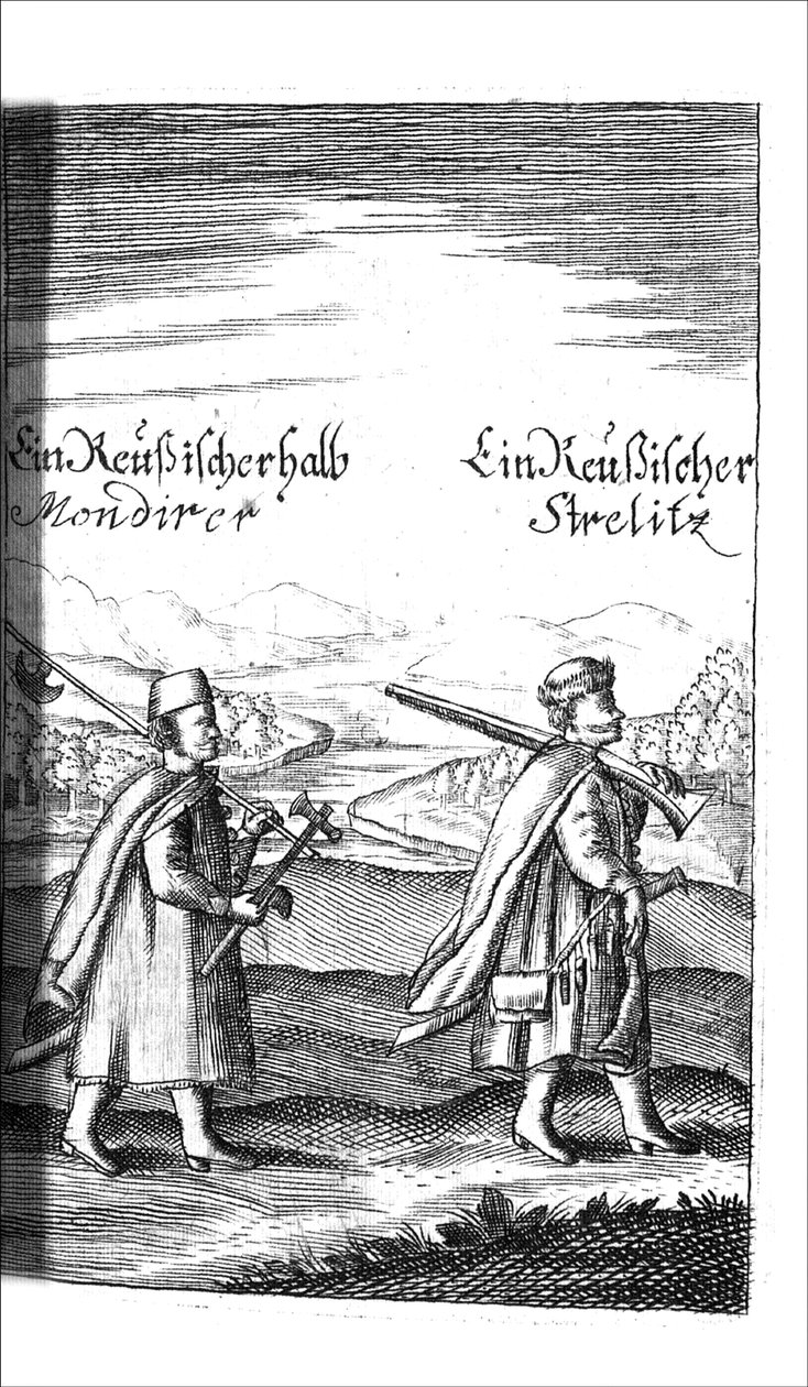 Streltsy de Georg Adam Schleissing Derer beyden Czaaren in Reussland Iwan und Peter Alexewiz, 1693 de Unbekannt