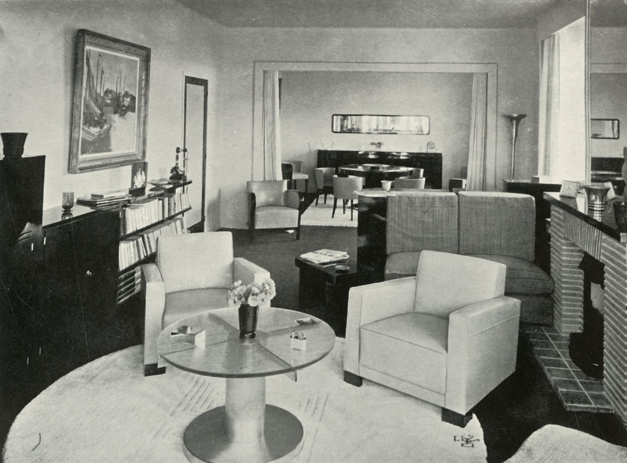 Estudio y comedor en casa en Bruselas, 1937 de Unbekannt