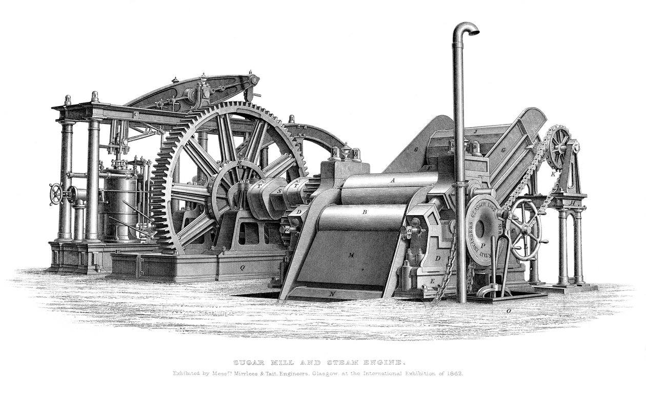 Ingenio azucarero y máquina de vapor, 1866 de Unbekannt