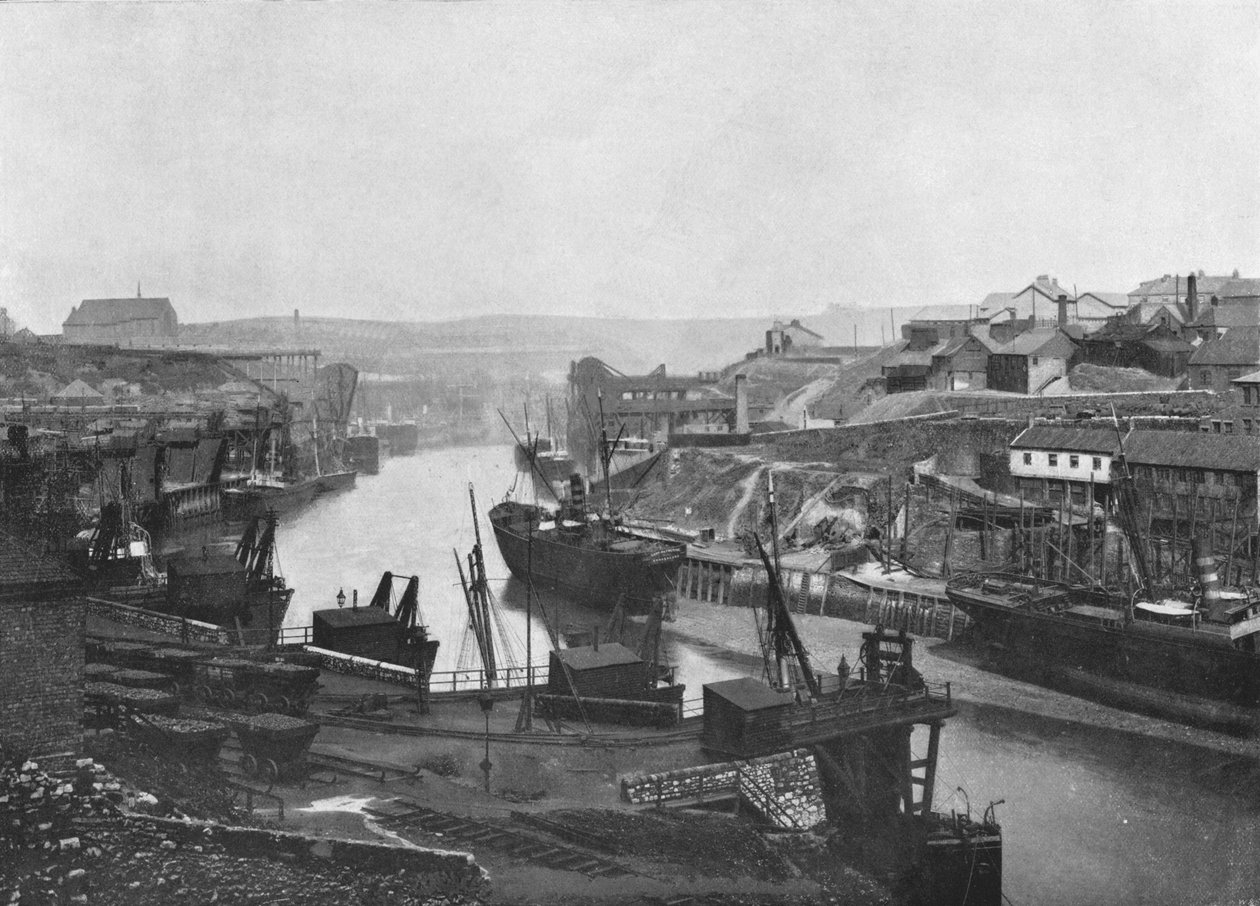 Sunderland - Mirando río arriba desde el puente, 1895 de Unbekannt