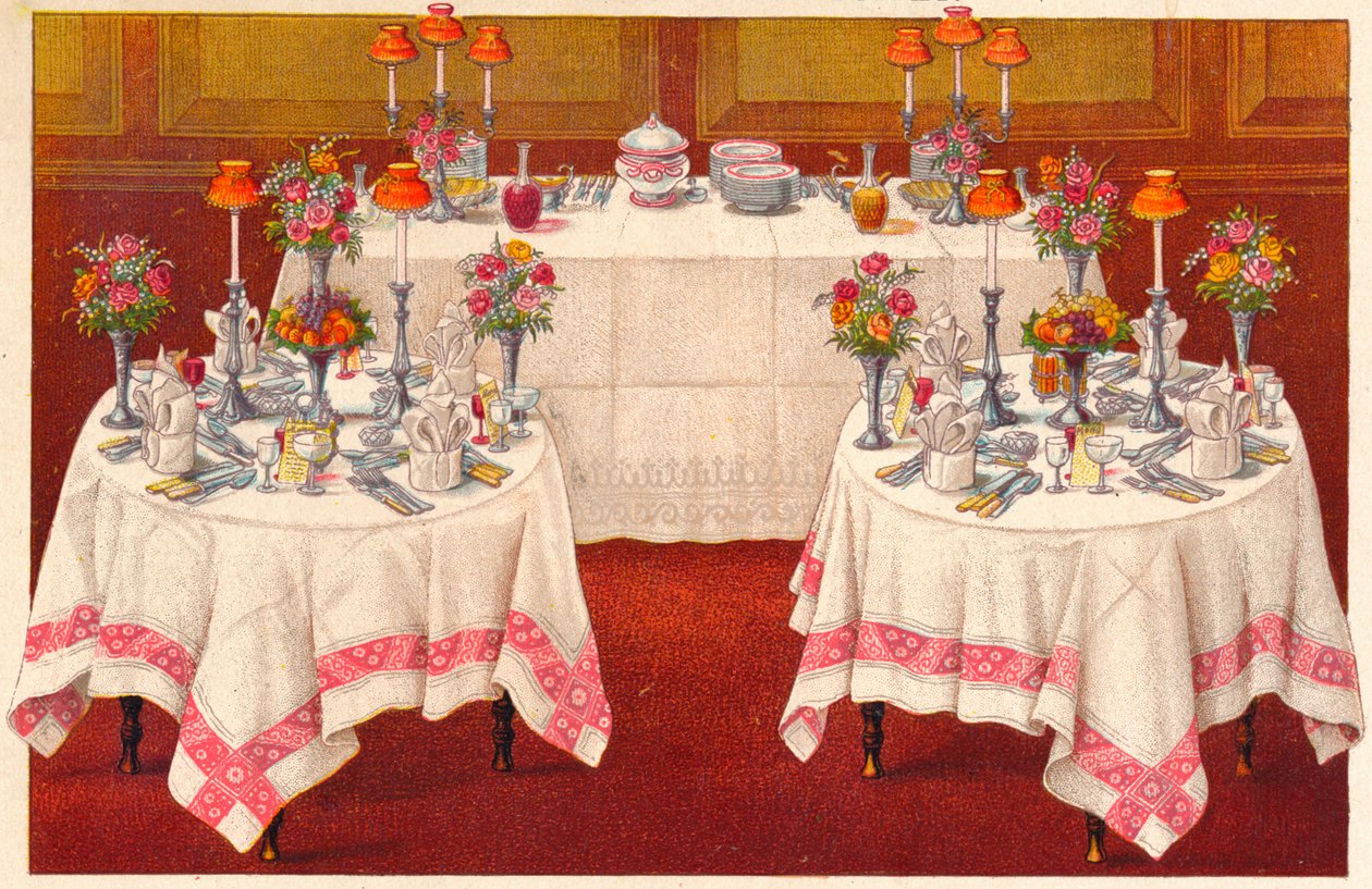 Mesas de cena con buffet, c1907 de Unbekannt