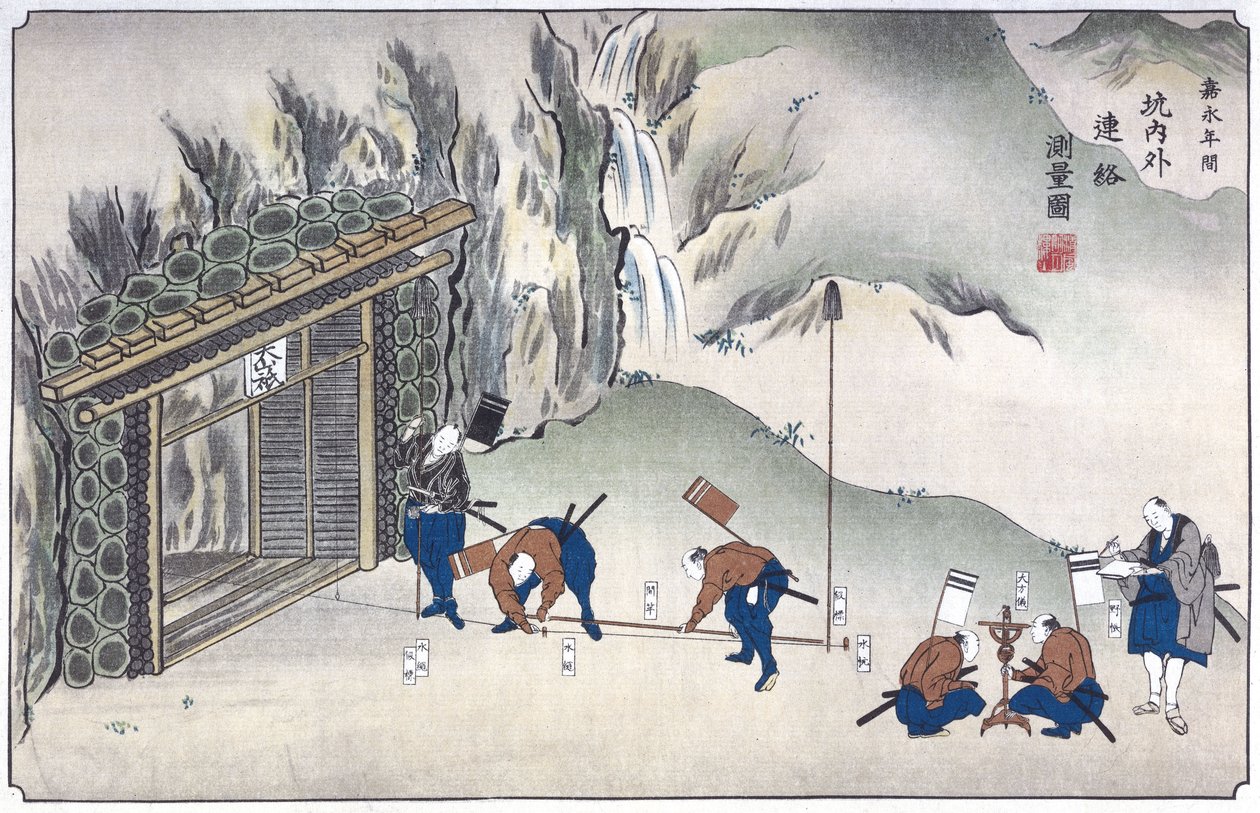 Topografía de la entrada a una mina, Japón, c 1850 de Unbekannt