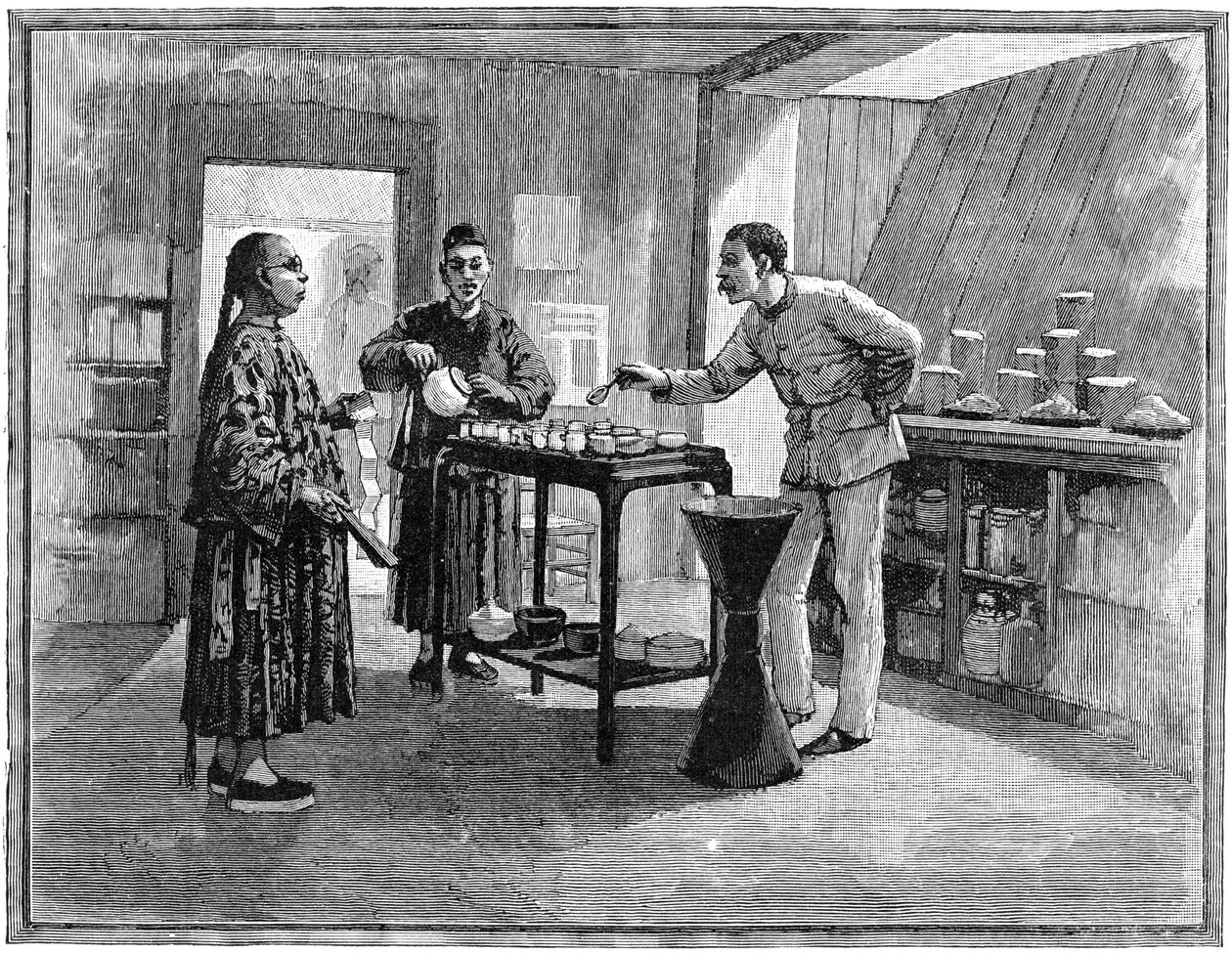 Degustación de té en China, 1888 de Unbekannt