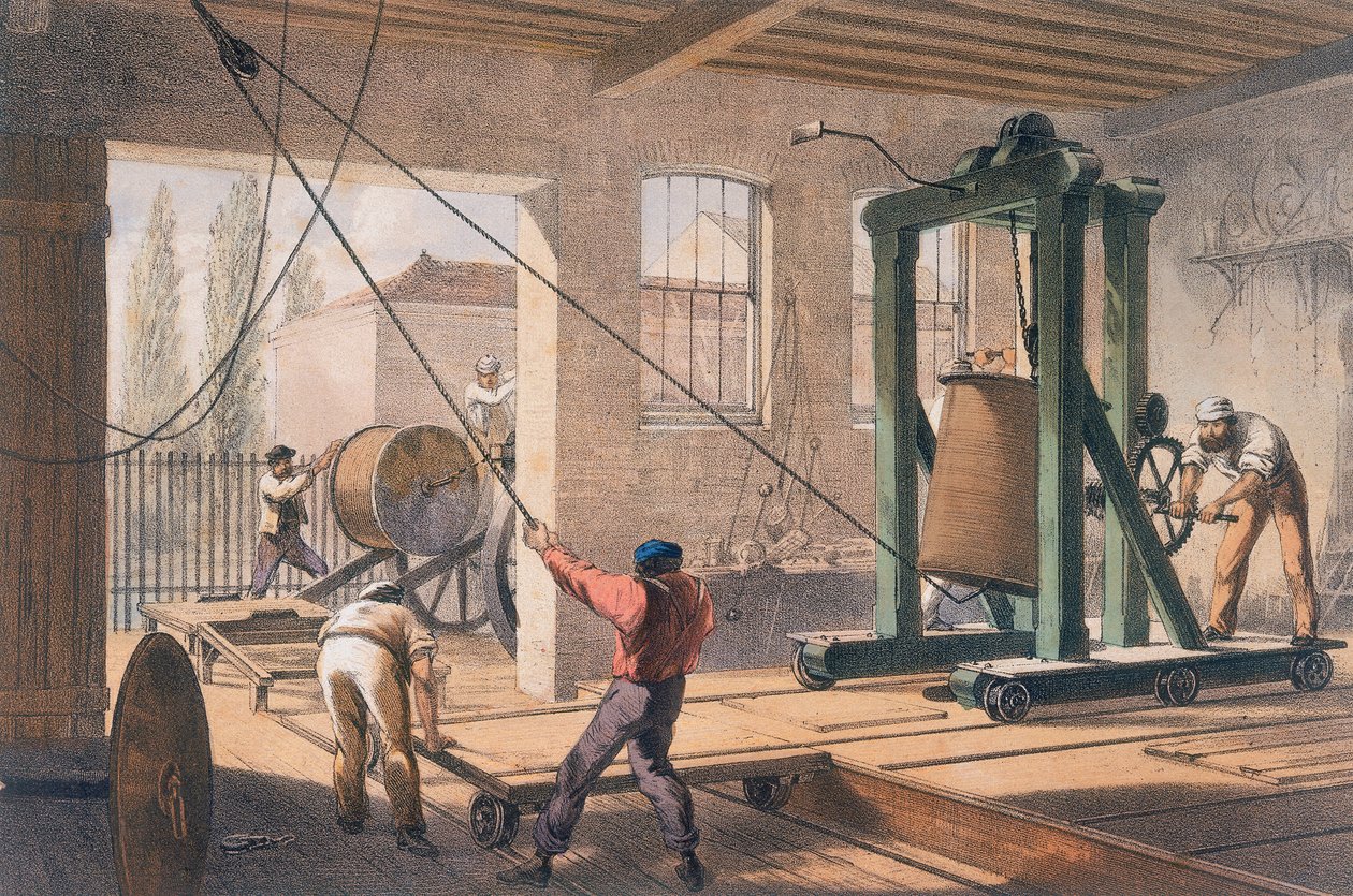 Cable telegráfico en las obras de Greenwich, c. 1865 de Unbekannt