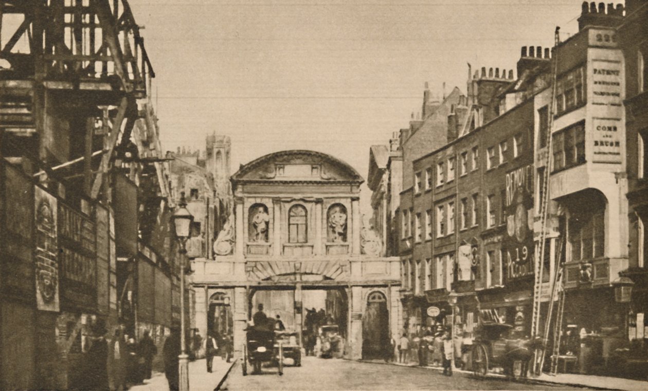 Temple Bar: El límite de la ciudad en el Strand en el año 1878, c1935 de Unbekannt