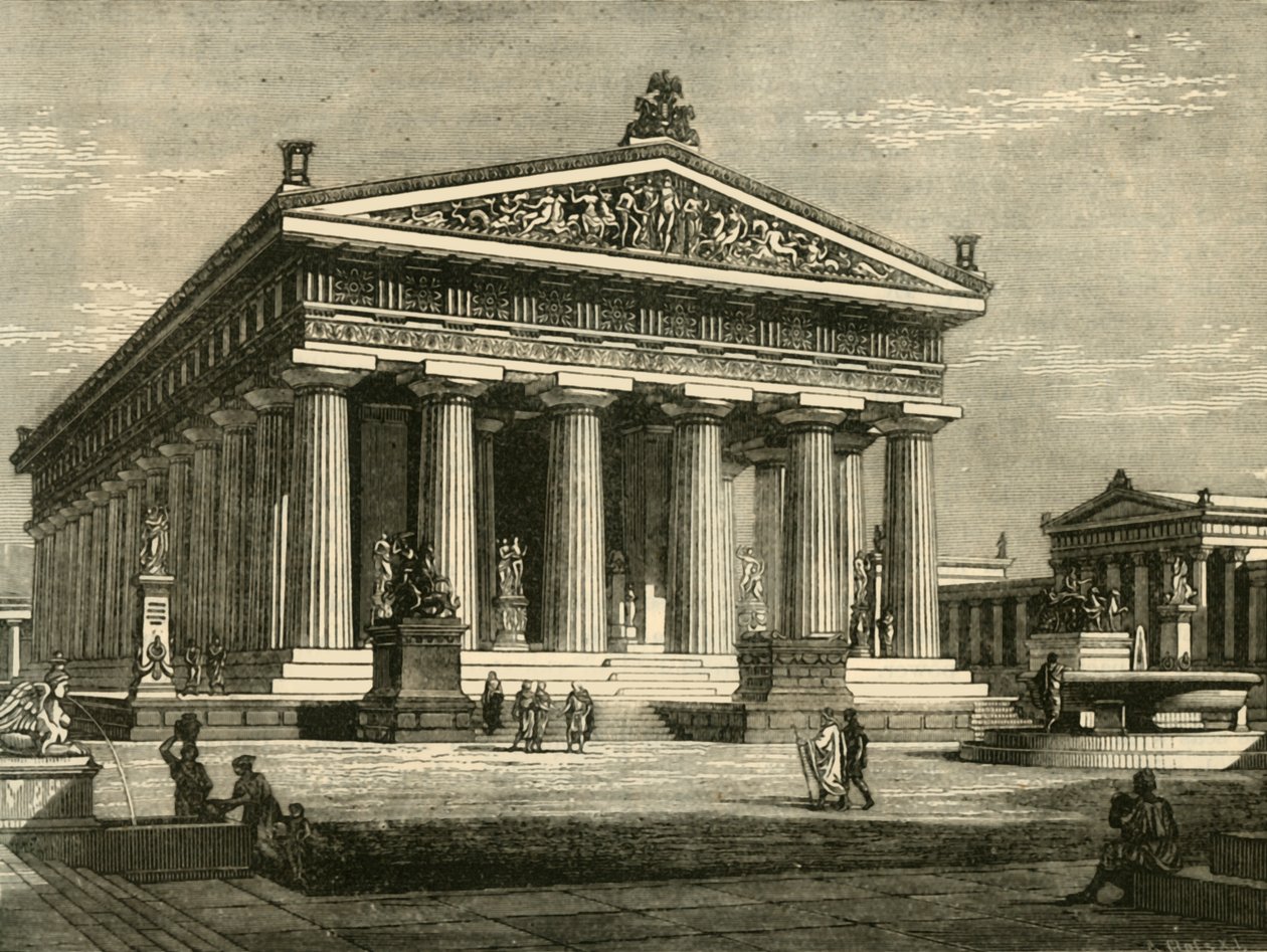 Templo en Paestum, restaurado, 1890 de Unbekannt