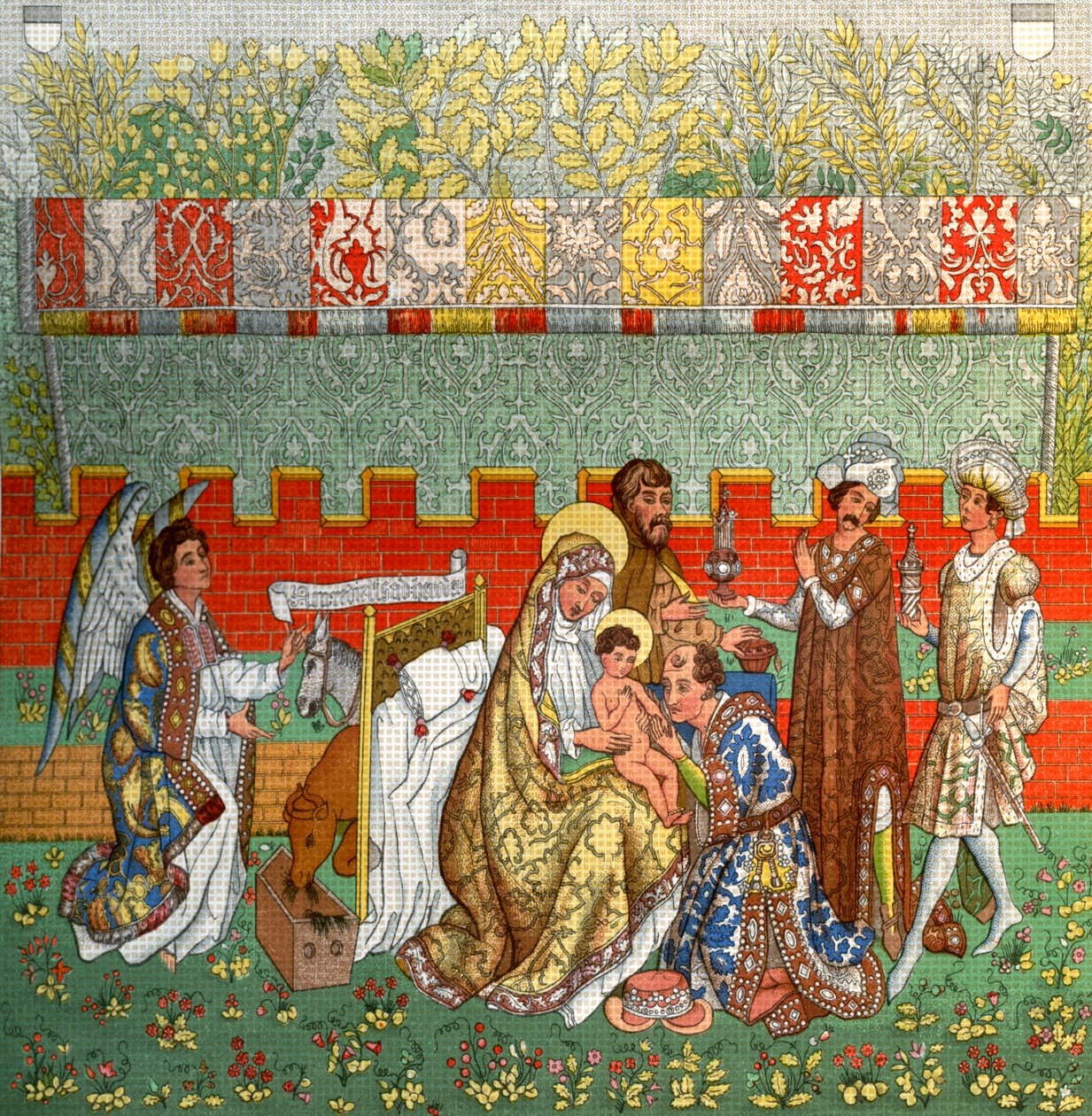 La adoración de los magos, el tapiz de Berna, siglo XIV, 1870 de Unbekannt