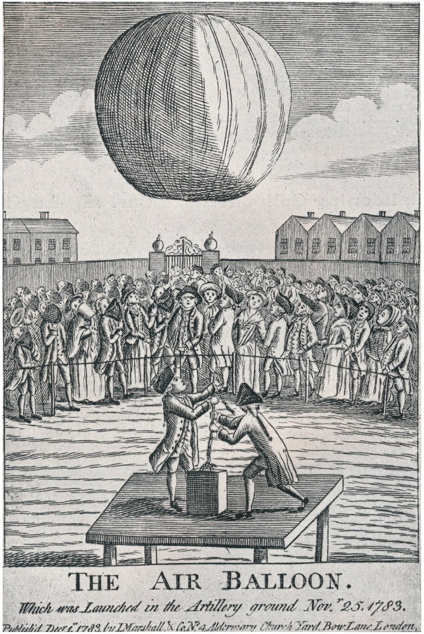 El globo aerostático, 1783, 1920 de Unbekannt