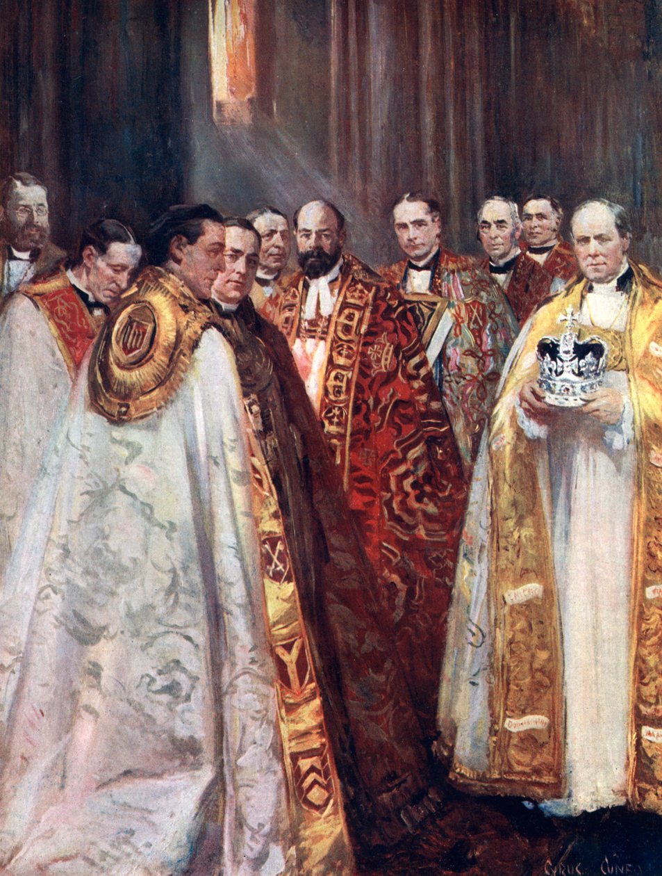 El Arzobispo de Canterbury y York, y otros prelados, la Coronación de Unbekannt