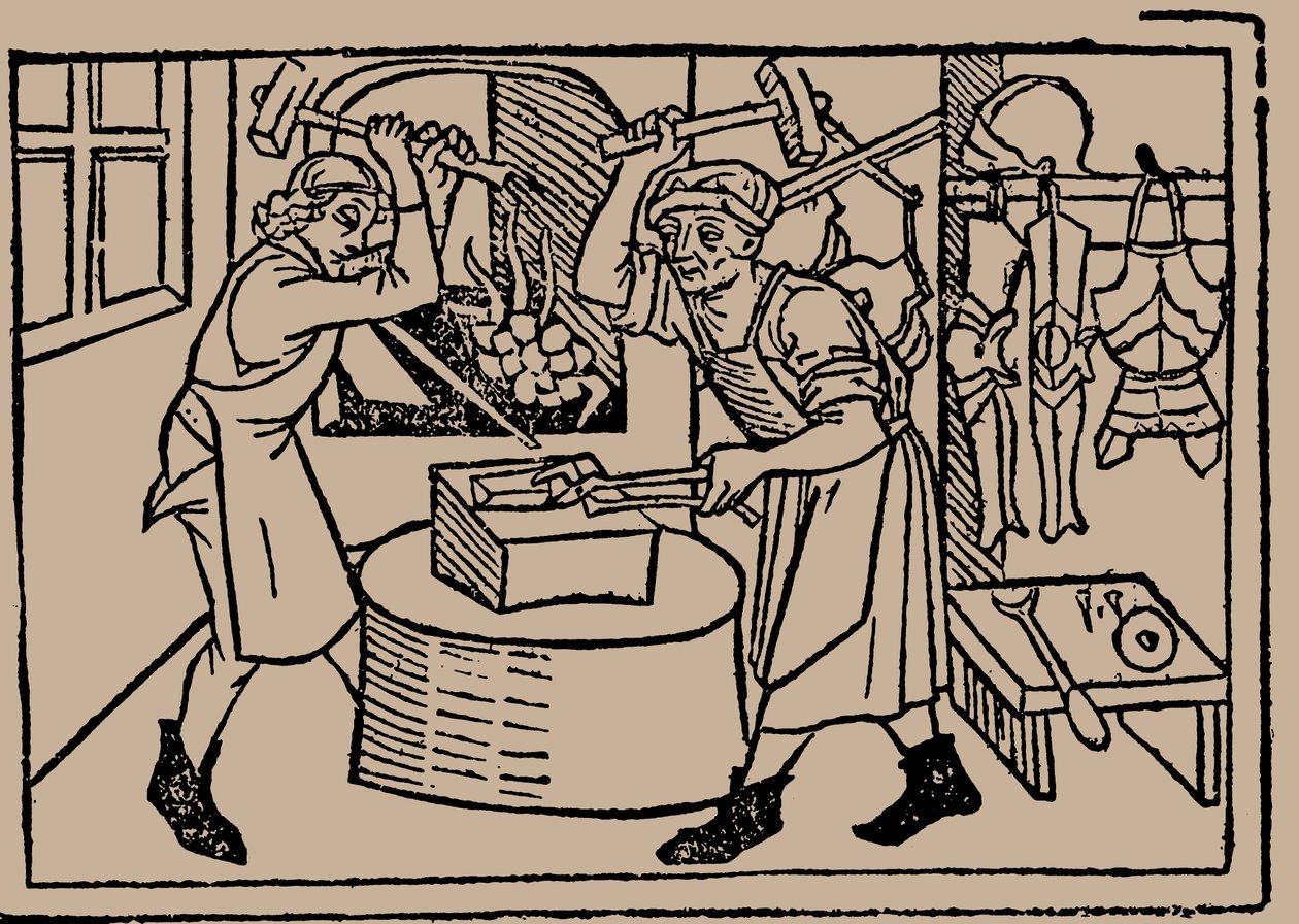 El arte de la herrería. De Speculum Vitae Humanae por Rodericus Zamorensis, 1479 de Unbekannt