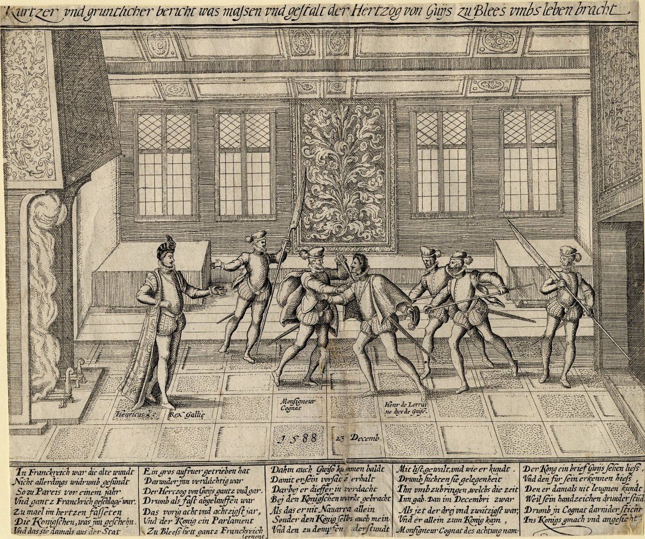 El asesinato del Duque de Guisa, 1588 de Unbekannt