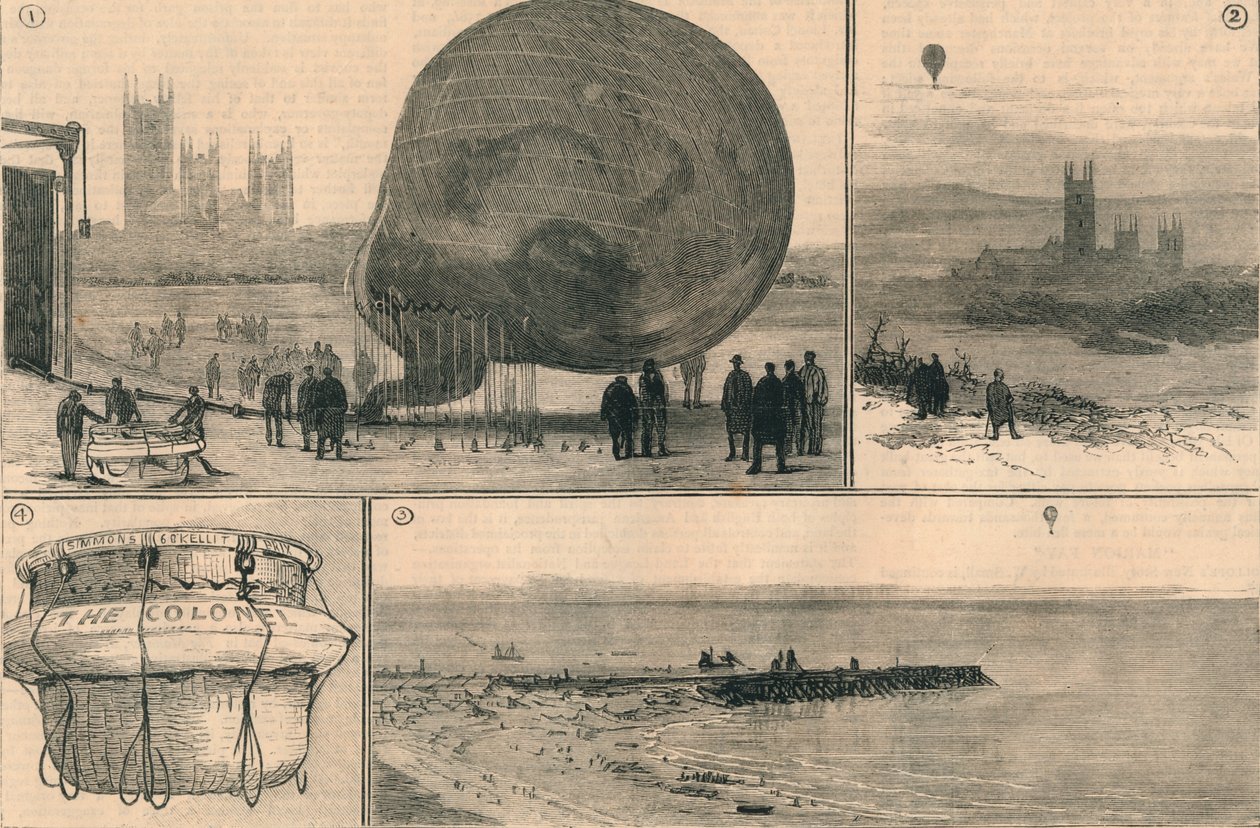 El Intento de Viaje en Globo a Través del Canal, 1882 de Unbekannt