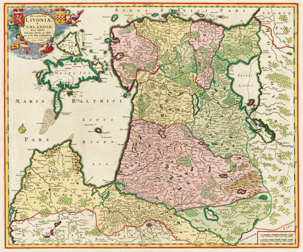 El mar Báltico De: Ducatuum Livoniae et Curlandiae Nova Tabula, 1705 de Unbekannt