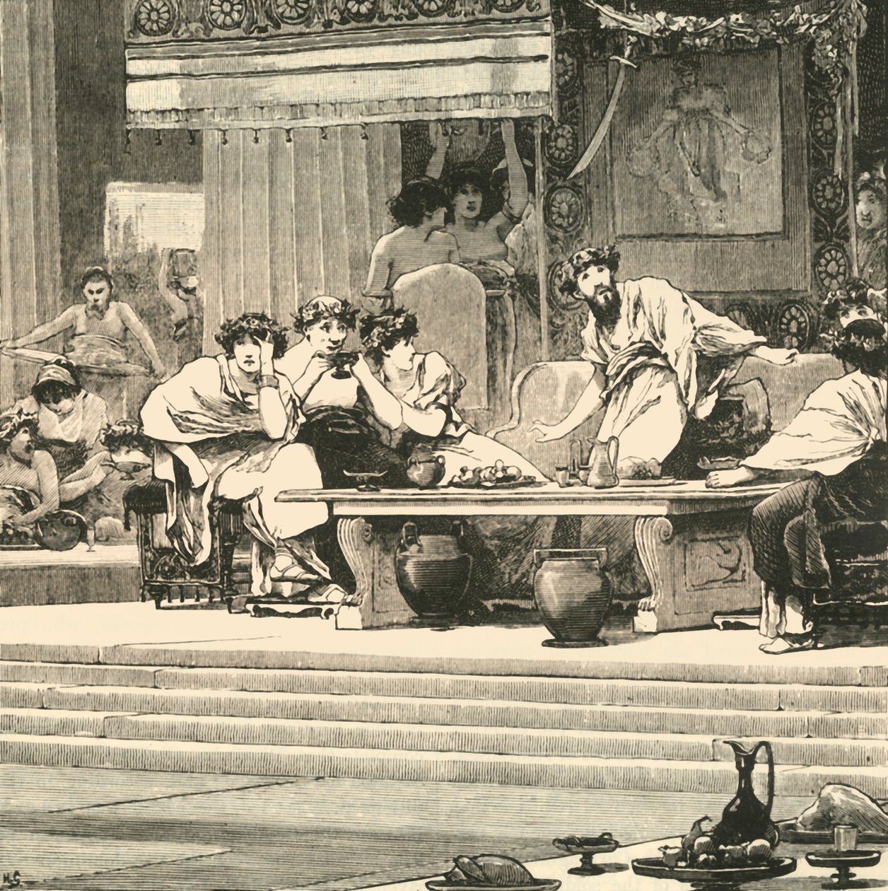 El banquete de Damocles, 1890 de Unbekannt