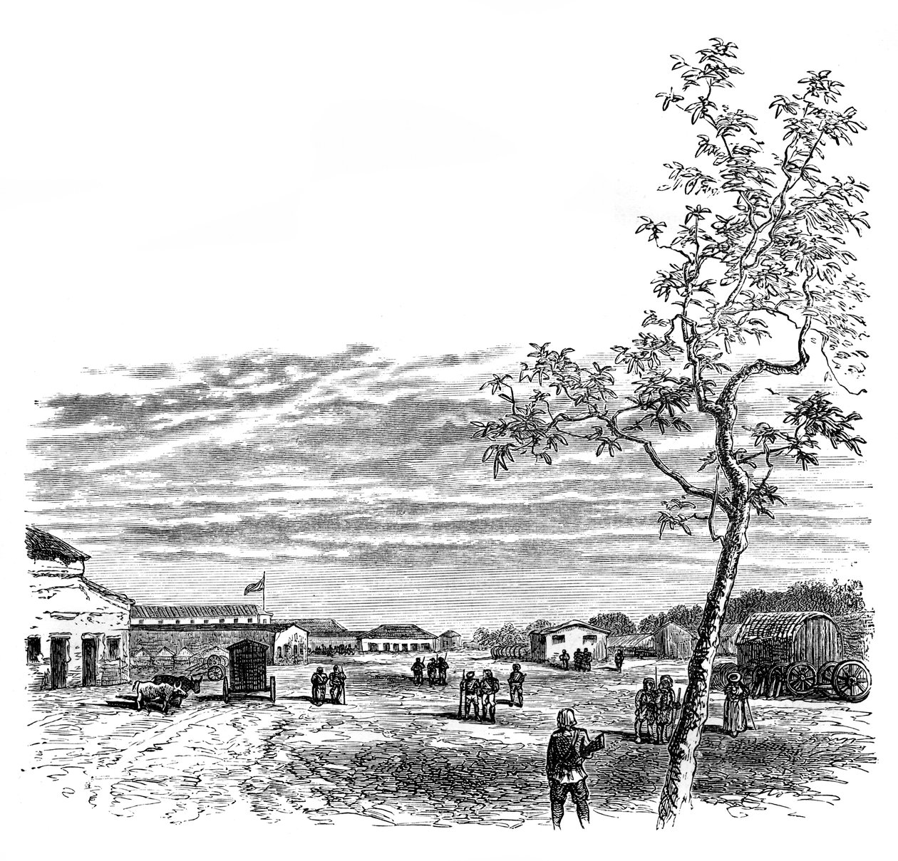 Los cuarteles en Meerut, India, c. 1850s, 1888 de Unbekannt