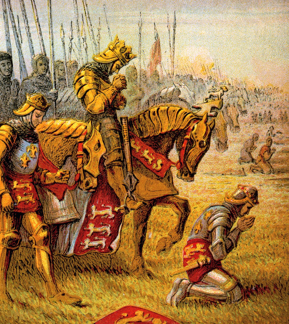 La batalla de Agincourt, 1415, c1850 de Unbekannt
