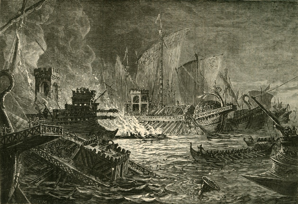 La Batalla de Actium, 1890 de Unbekannt