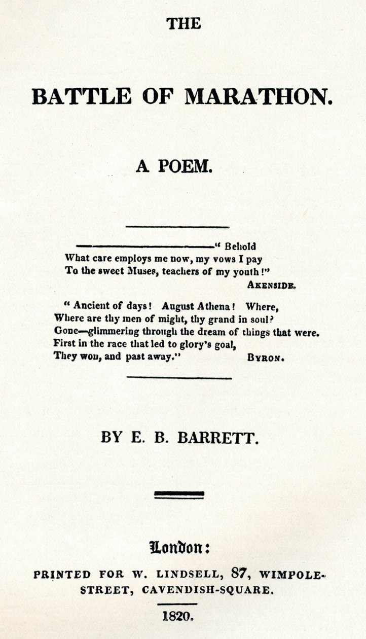 La Batalla de Maratón. Un Poema, 1820 de Unbekannt