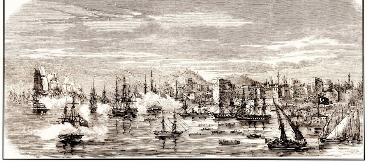 La Batalla de Sinop el 30 de noviembre de 1853, mediados del siglo XIX de Unbekannt