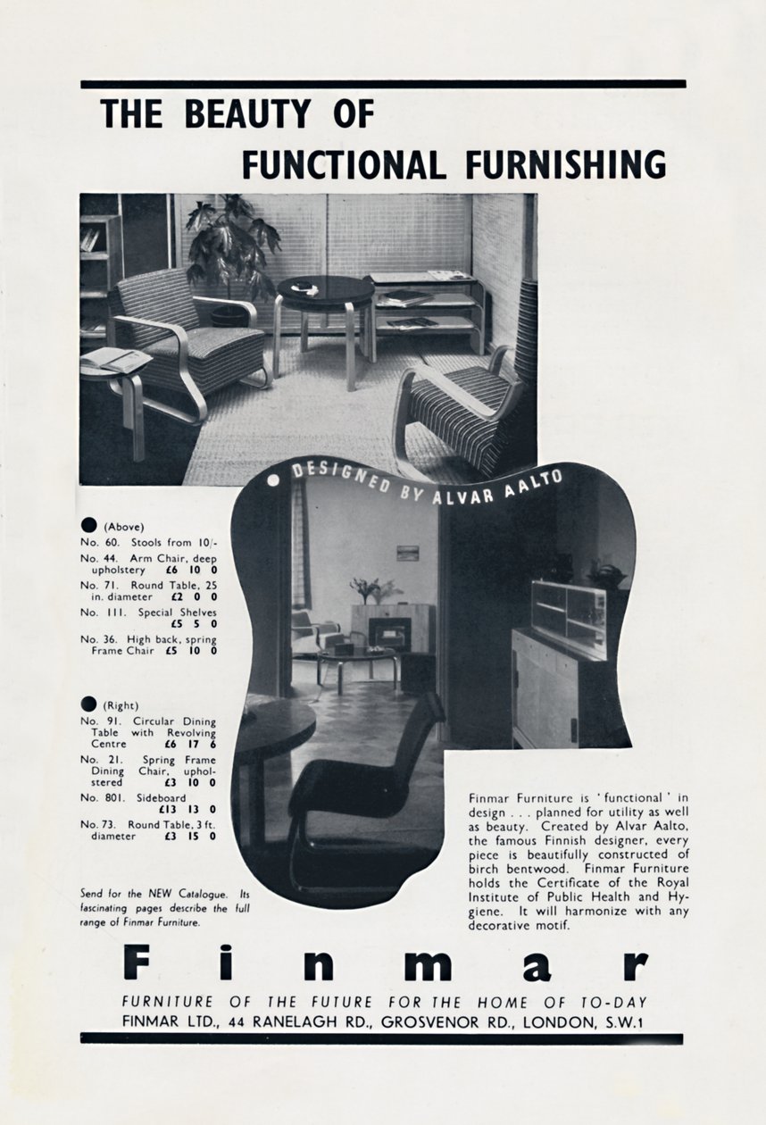La belleza del mobiliario funcional - Finmar, 1939 de Unbekannt