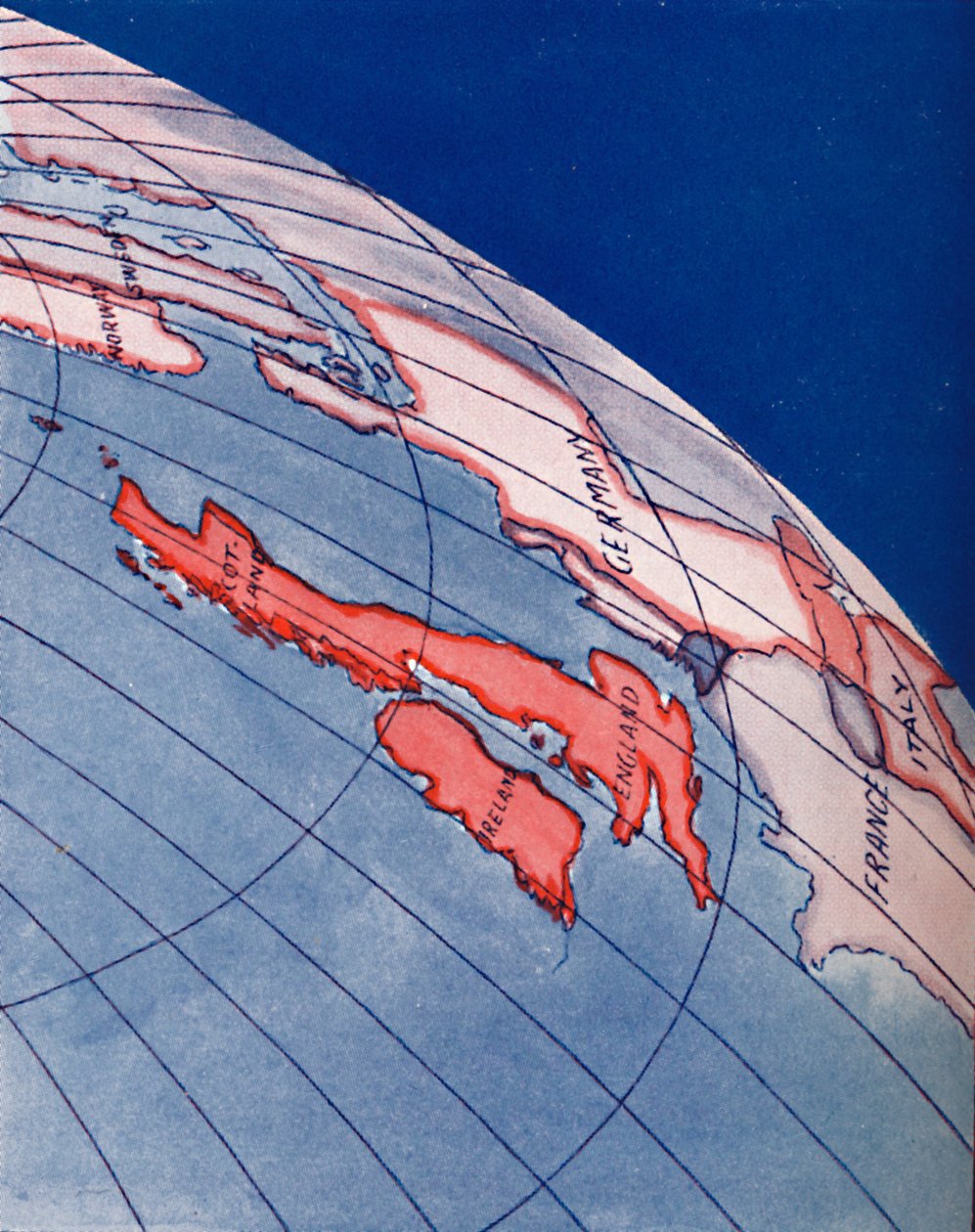 Las Islas Británicas y el Norte de Europa a las 6pm en el día del solsticio de verano, 1935 de Unbekannt