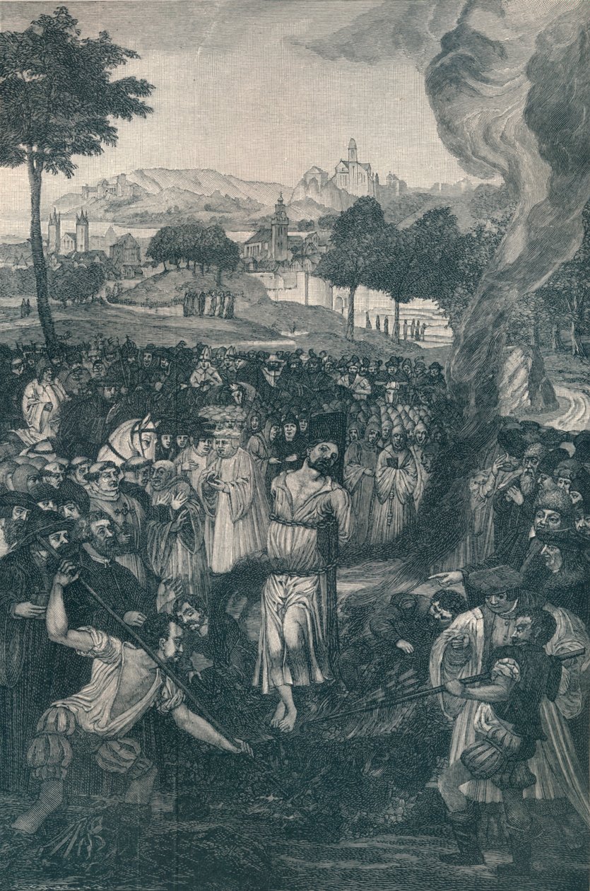 La Quema de John Huss por el Concilio de Constanza, 6 de julio de 1415, 1907 de Unbekannt