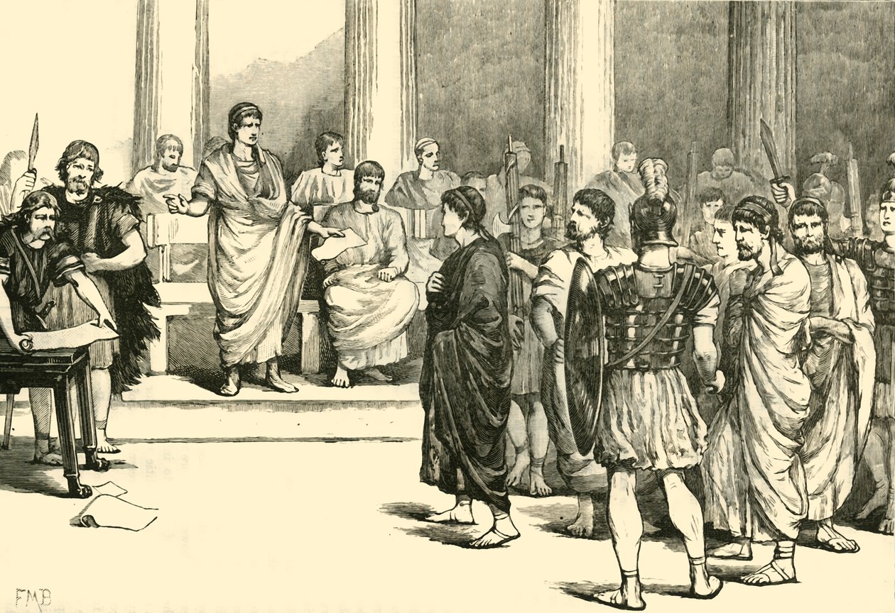 Los Conspiradores de Catilina ante el Senado, 1890 de Unbekannt