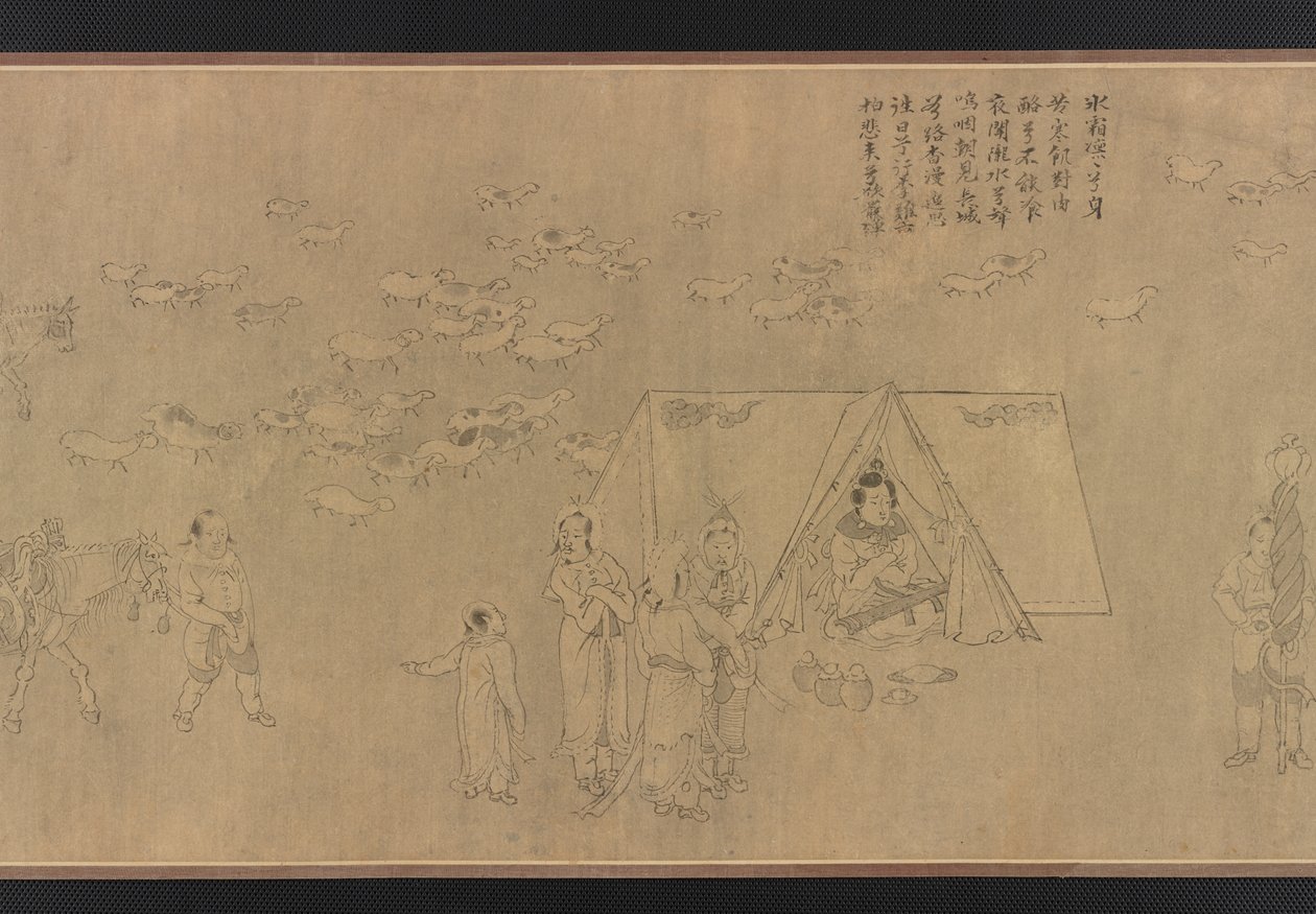 El cautiverio de Cai Wenji, dinastía Ming, siglos XIV-XV de Unbekannt